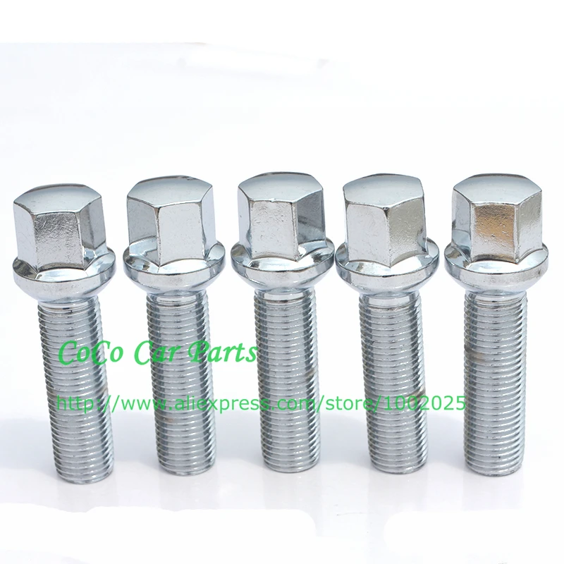 4 LOCKS 45mm FOR MERCEDES E CLASS 16 X M14X1.5 SILVER RADIUS ALLOY WHEEL BOLTS