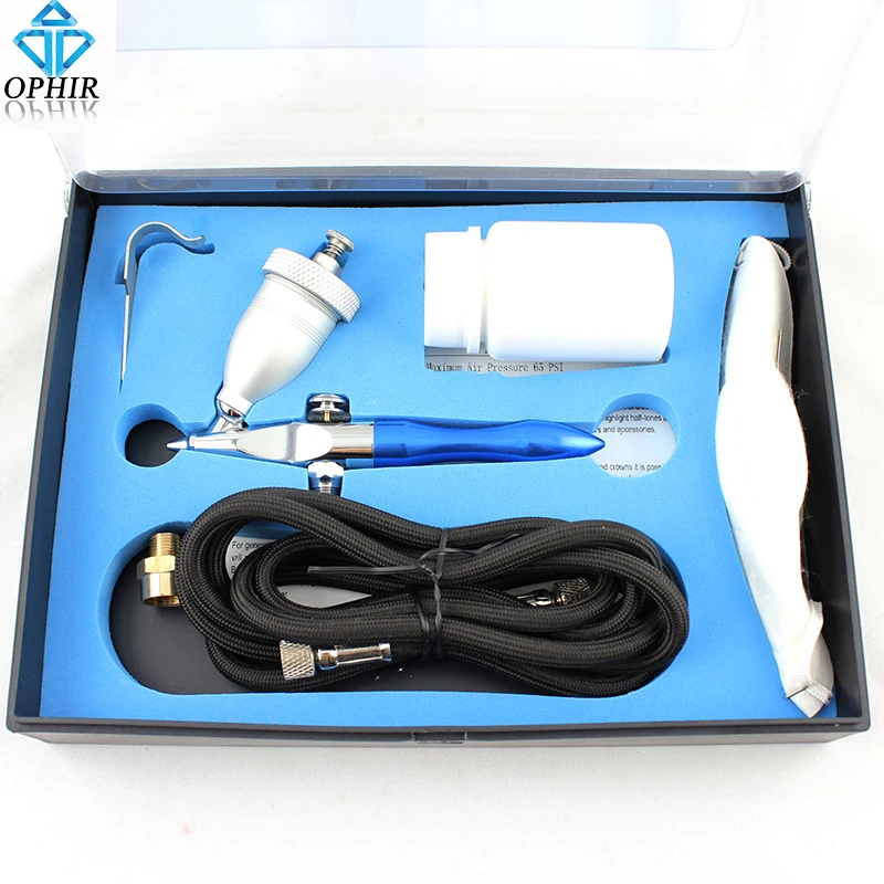 

OPHIR 0.5MM Gravity Feed Mini Sandblaster Airbrush Air Eraser Kit w/ 15CC Cup 6oz Grit Emery Sprayer Gun Cleaning Tool _AC040