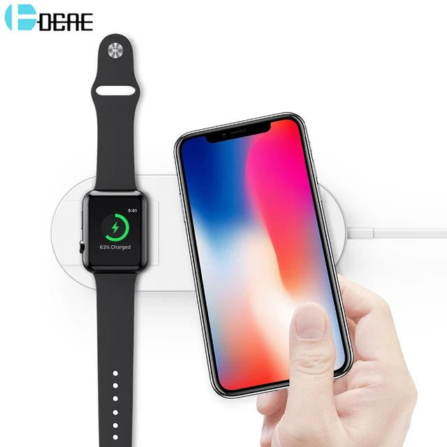 DCAE For iWatch 4 3 2 QI Wireless Charger For iPhone X 8 XS XR Quick Fast Charging Pad For Apple Watch Charger For Sumsang S9 S8