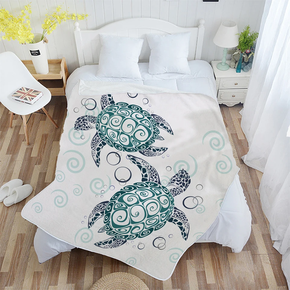 Miracille фланелевое одеяло для кровати с принтом черепахи океан атмосфера сверхмягкий комфортный плед для взрослых мультфильм постельные принадлежности