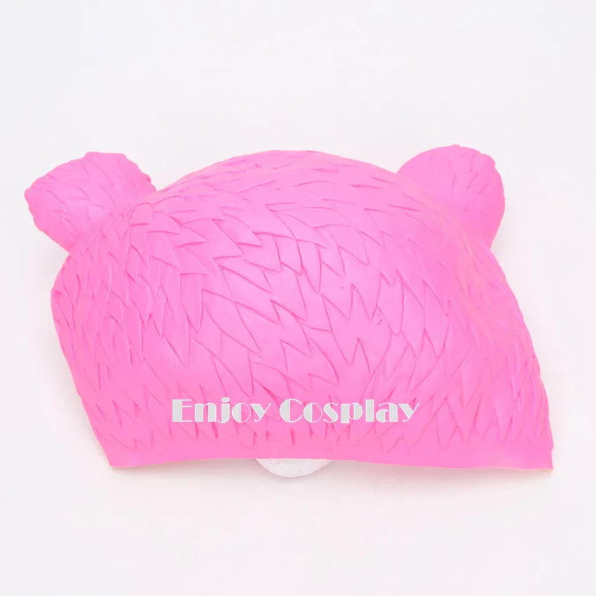 Дети Размеры обниматься розовый медведь Лидер команды маска Косплэй забавные животные латекса маски Шлем Хэллоуин вечерние реквизит
