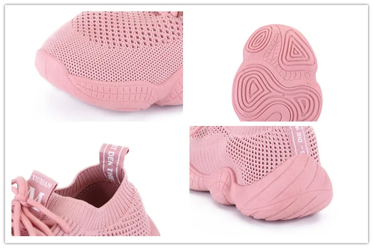 Женские кроссовки из сетчатого материала; дышащая розовая Женская обувь на шнуровке; Легкая женская обувь на платформе; zapatillas mujer; Размеры 35-40; 802W