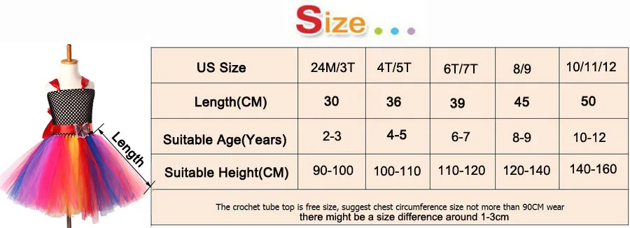 Bright Rainbow Princess Girls Tulle Tutu Dress for Birthday Wedding Dancing Party Ball Gown Kids Fluffy Dress with Rainbow Bow (1)