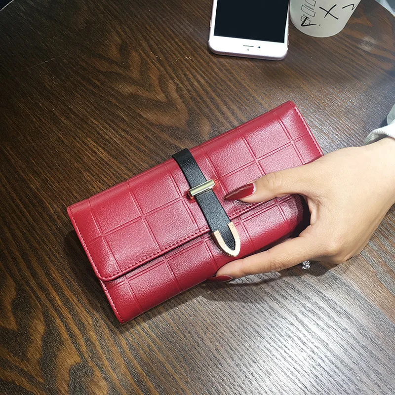2018 Women Wallet Hasp Coin Purse long embossed square Phone Bag Two