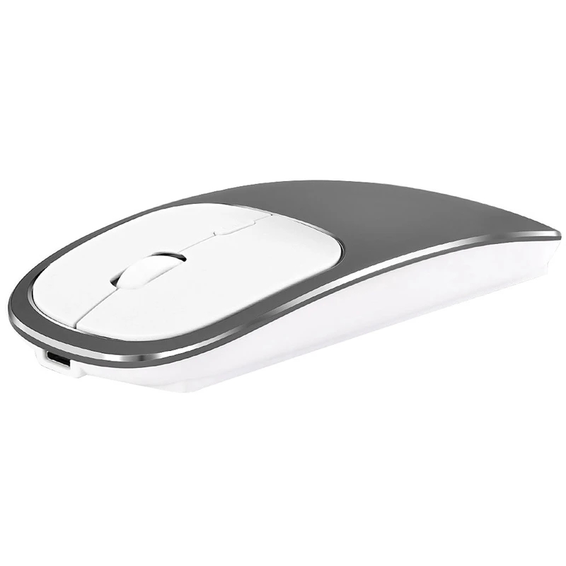 Горячая Металлическая Bluetooth и 2,4G беспроводная мышь из сплава ультра-тонкая подзарядка портативные эргономичные мыши для Mac Pc ноутбука - Цвет: sliver Gray