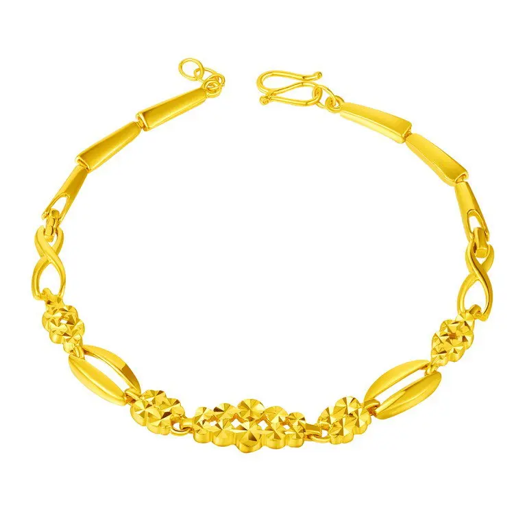 Top Quality 14k yellow gold plated placer bracelet wedding