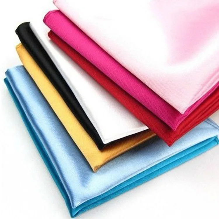 

Fashion Mens Satin Pocket Square Hankerchief Hanky Plain Solid Color Suit Decoration Drop Shipping