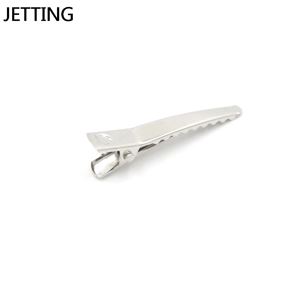 

100 Pcs/PACK 4.0cm Silver Flat Metal Alligator Hair Clips Barrette Hairpins For Bow DIY Hair Accessories