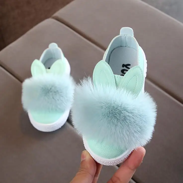 2018 New Round Toe Soft PU Fur Baby Girls Shoes Spring/Autumn Platform Pointe Non-slip Kids Flats Outdoor Casual Children | Детская