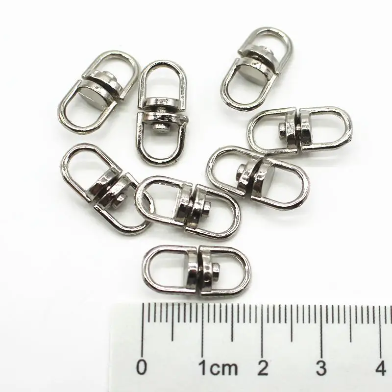 8*19mm Strong Swivel Keychain Connector 50Pcs Metal Connectores Letter