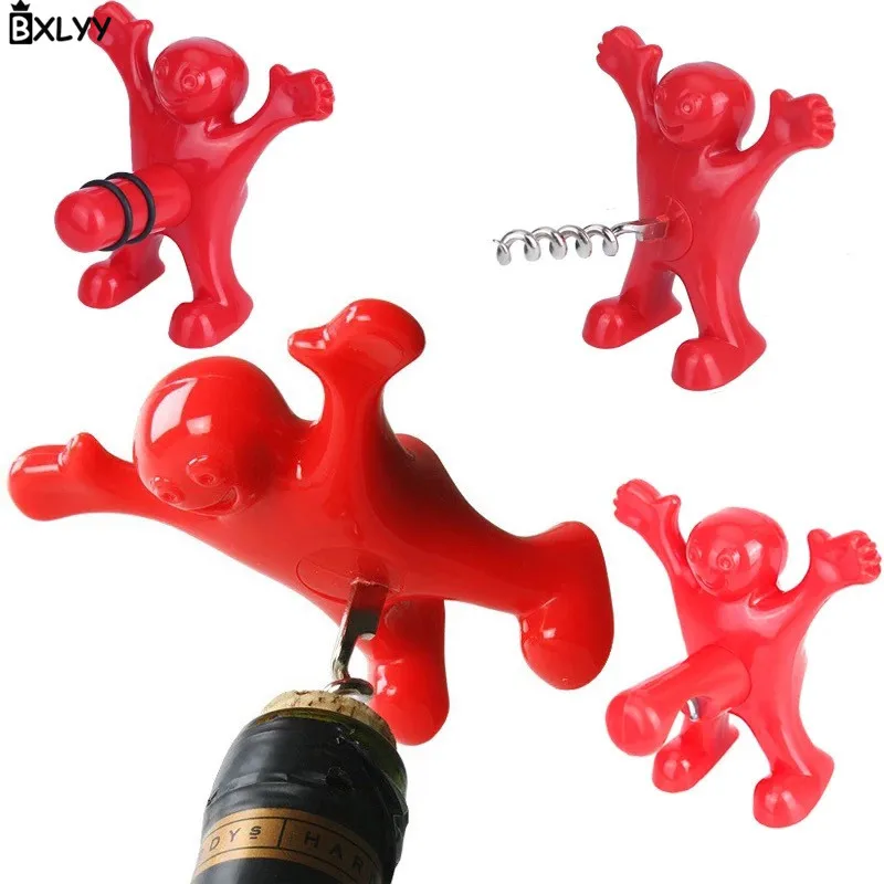 

BXLYY 1pc New Bar Tool Funny Happy Man Wine Stopper Bottle Opener Wine Cork Interesting Gift Wedding Party Decoration Kitchen.7z