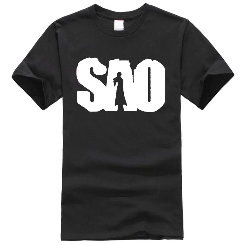 

2017 men's T-shirts SAO anime printed summer 100% cotton fashion casual t shirt for men homme brand clothing top kpop T-shirt