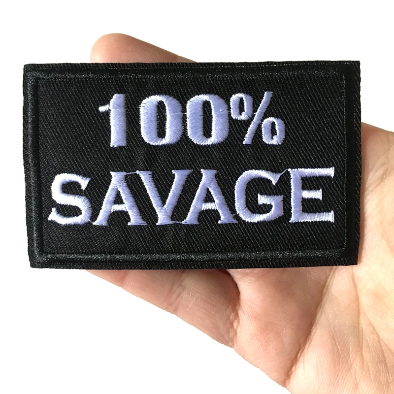 

New Arrival 100% SAVAGE Embroidered Iron on Patches Letters Applique Cloth Patch Badge for Clothes Bags DIY Decals 10 Pieces/lot