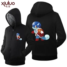 2016 New Fashion Winter Fleece Pokemon Anime Hoodies Famale Thicken Zip up Anime Mens Clothing casual Tops Unisex