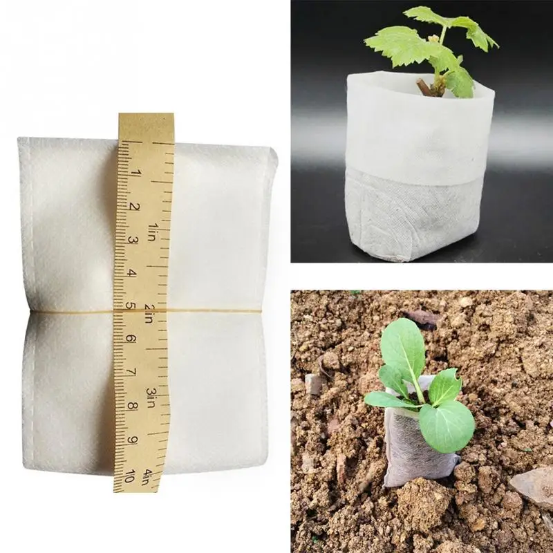 100Pcs/set Nursery Pots Seedling raising Bags 8*10cm Fabrics Garden Supplies