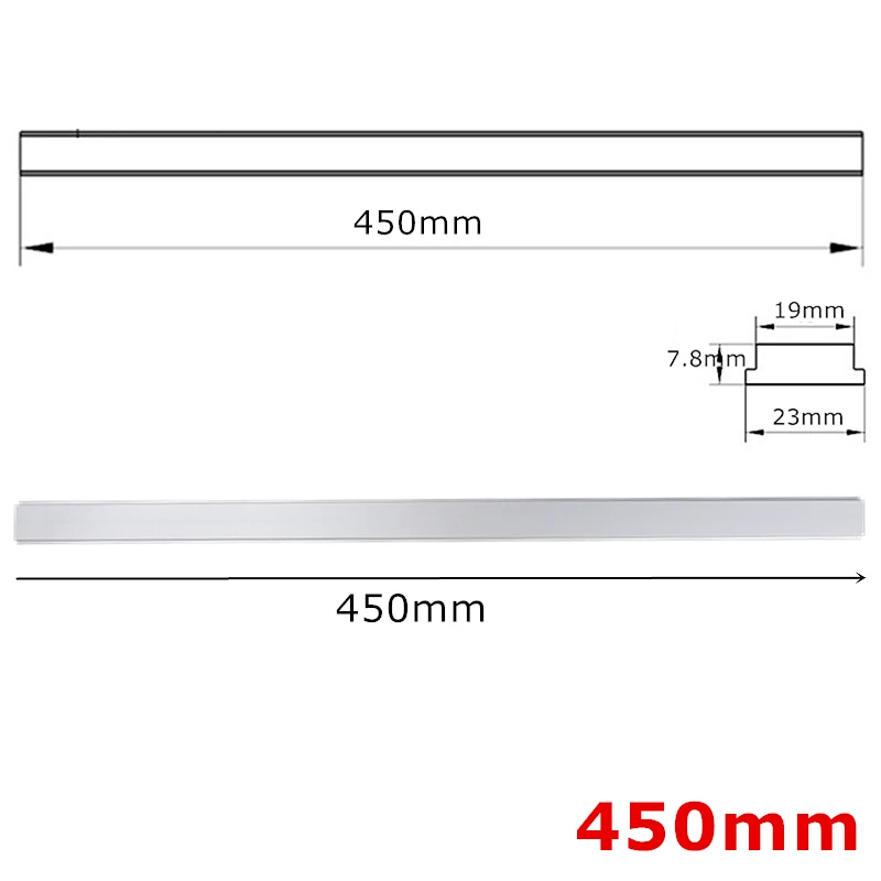T-образный слот непористой слайд плиты 100/200/300/450 мм Алюминий сплав Т-образный паз, глайдтрек для плотника деревообрабатывающий инструмент - Цвет: 450mm