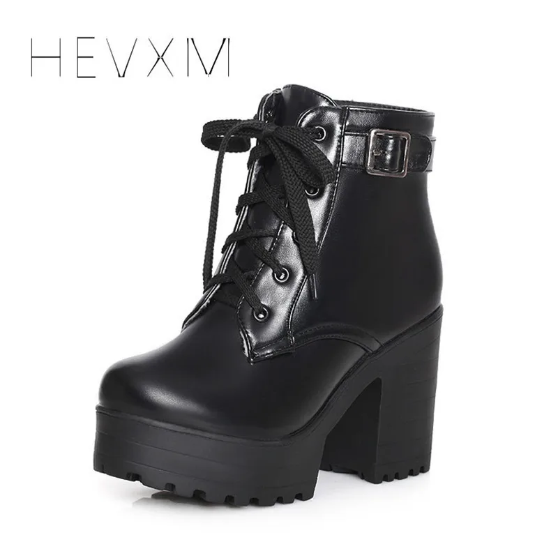 HEVXM/2018 г. Новые ЕС 34 43 Осень и зима Повседневное кексы толщиной с кружевом ботинки