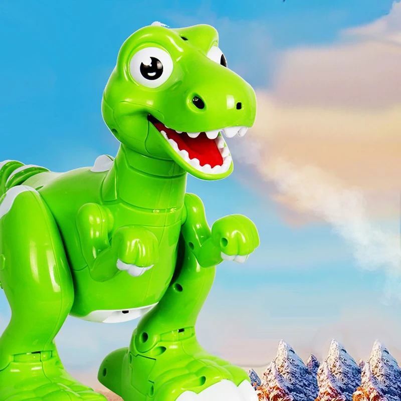 

Remote Control Fog Spray Dinosaur Multifunction Light Music Dancing Children Toy Electric walking spray dinosaurs Model