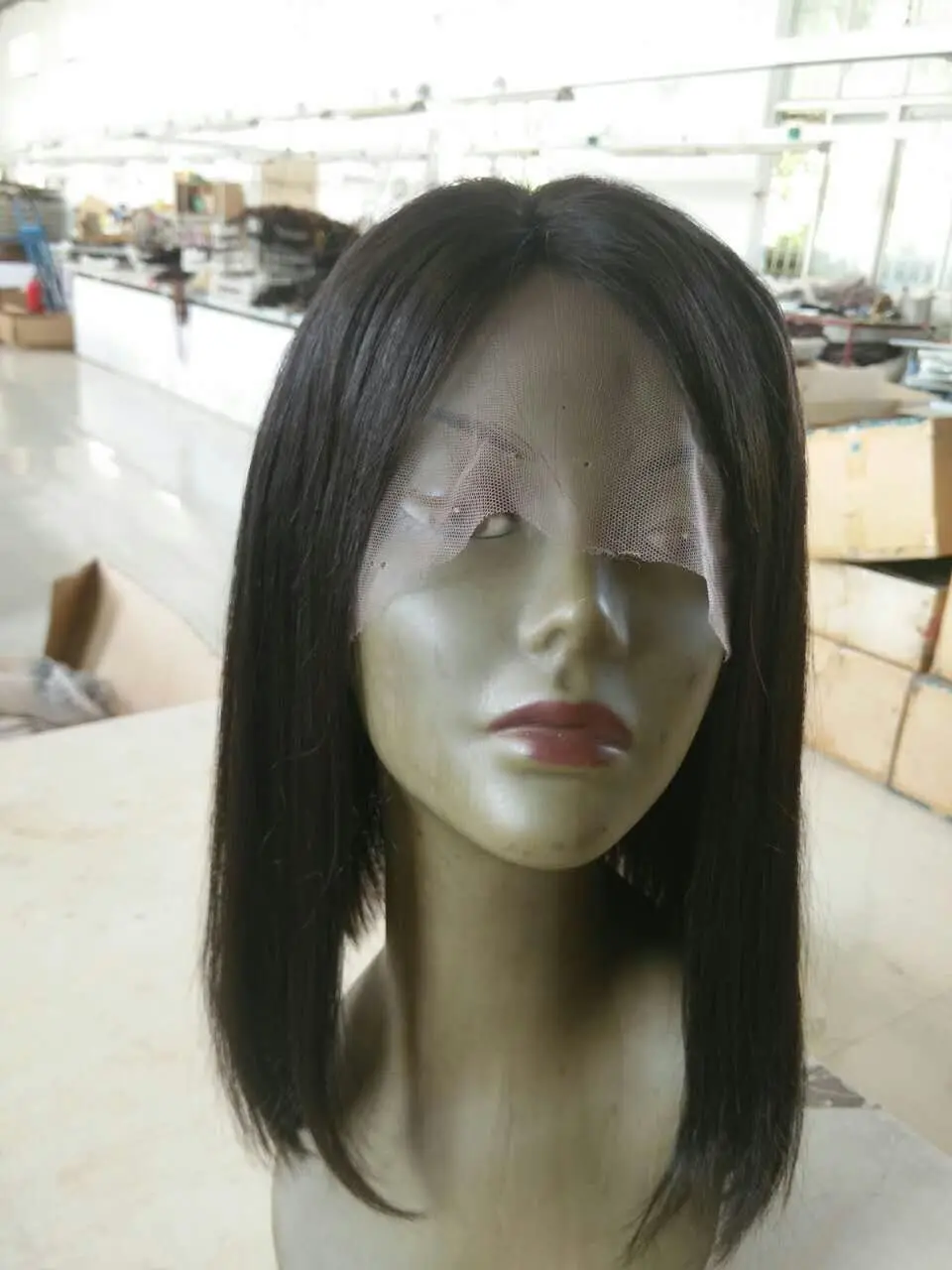

Unprocessed brazilian full lace wig 130 density straight full lace/lace front human hair wig for black women for sale