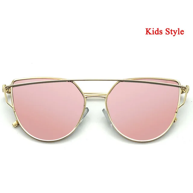 Анти-отражающие Детские УФ-защитные модные солнцезащитные очки мальчики девочки дети oculos de sol крутые детские очки металлическая ножка N704 - Цвет линз: gold pink