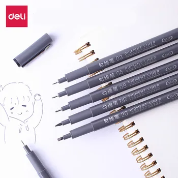 

Deli Multi-special Art Marker Student Waterproof Hand-painted Comic Stroke Design Watercolor Hook Line Pen Painting Stationery