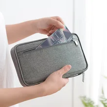 Men& Women Multifunctional Passport Wallet Credit Card Holder Long Zipper Organizer Wallets Coin Purse Travel Money Clutch Bag