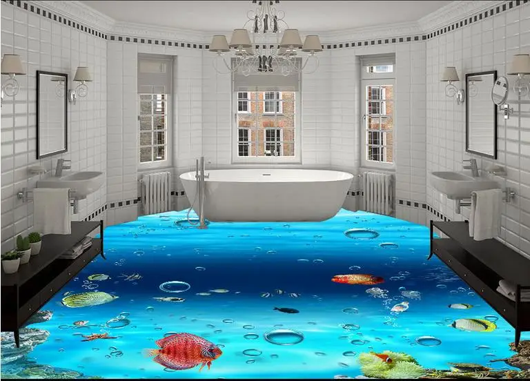 

custom wallpaper 3d floor painting wallpaper living room Ocean World 3d floor tiles 3d mural wallpaper