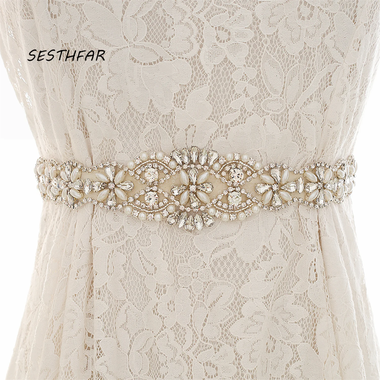 SESTHFAR Pearls Wedding Belt Crystal Bridal Belt Sliver Rhinestones satin  Bridal Sash For wedding dress accessories - AliExpress 320