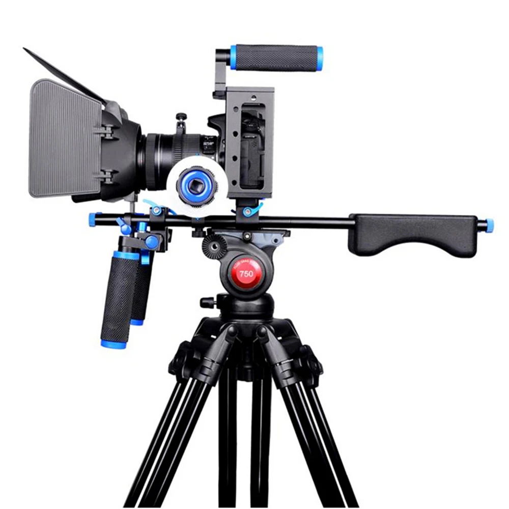  DSLR Rig Camera Cage Kit Shoulder Stabilizer System Video Support Rig For Canon 5D Mark III IV 6D 7