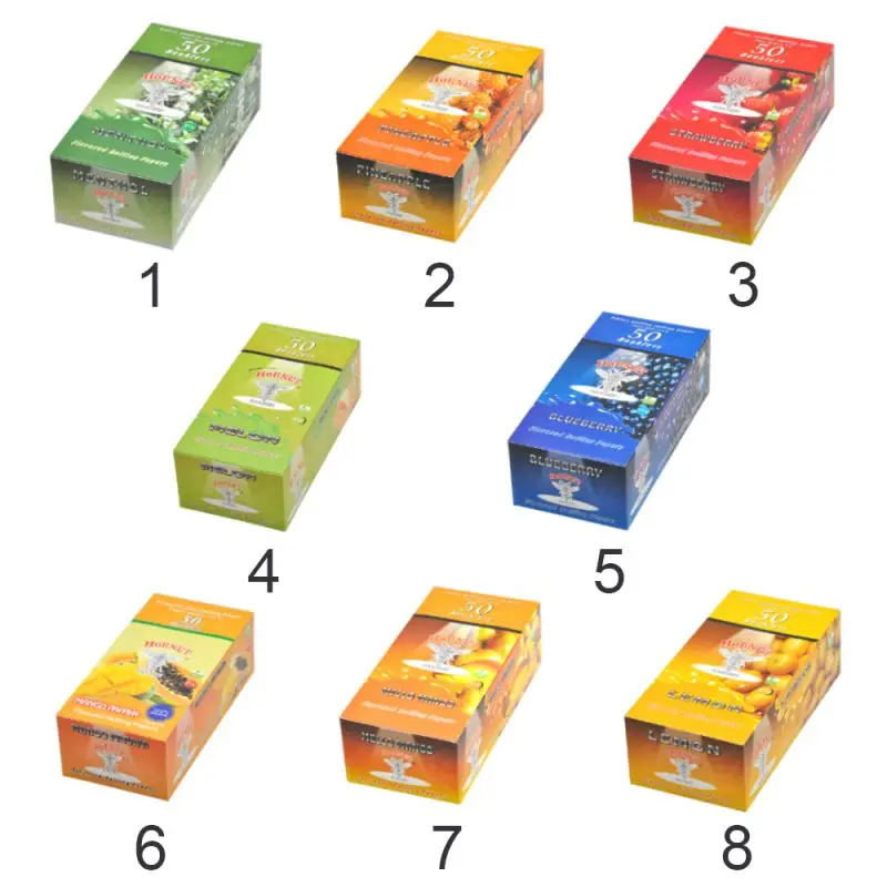 

78MM fruit-flavored cigarette paper 2 volumes with a total of 100 sheets and a box of 50 volumes, one volume of 50 flavors