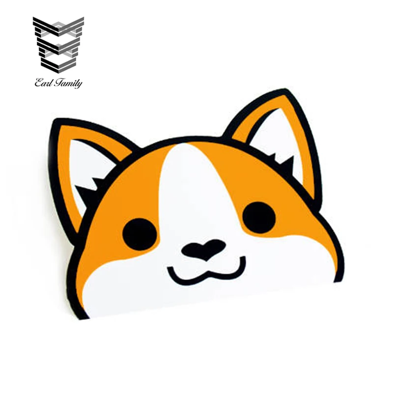 

EARLFAMILY 12cm x 10cm Peeking Corgi Vinyl Decal Sticker Laptop Stickers Cute Pet Dog Decals Waterproof Car Stickers