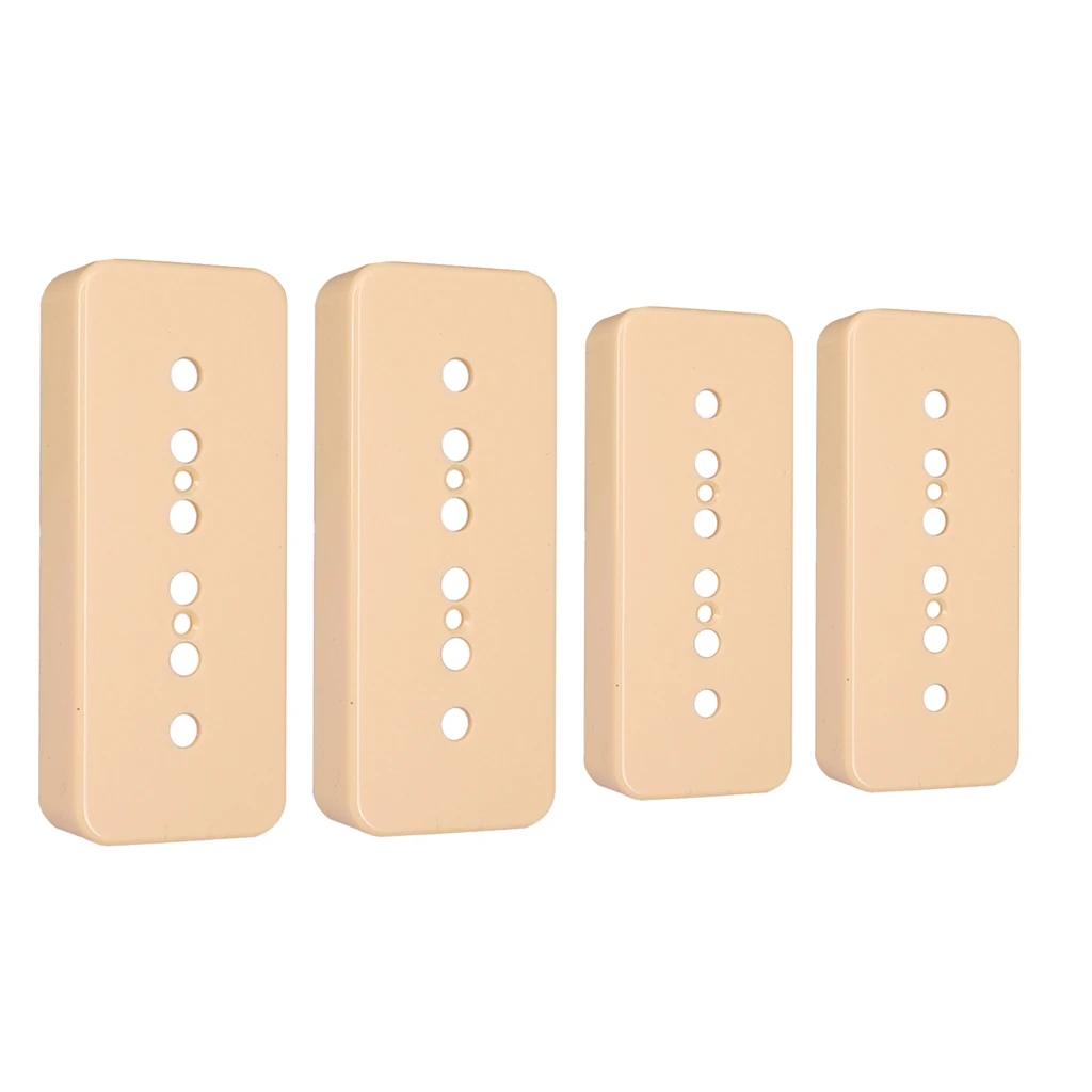 2 Pieces Electric Guitar Single Coil 6 Holes Pickup Cover 50/52mm for P90 Pickup Parts