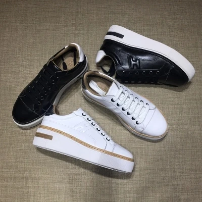 

2018 spring new loose cake bottom white shoes female leather belt wild thick increase in women's shoes