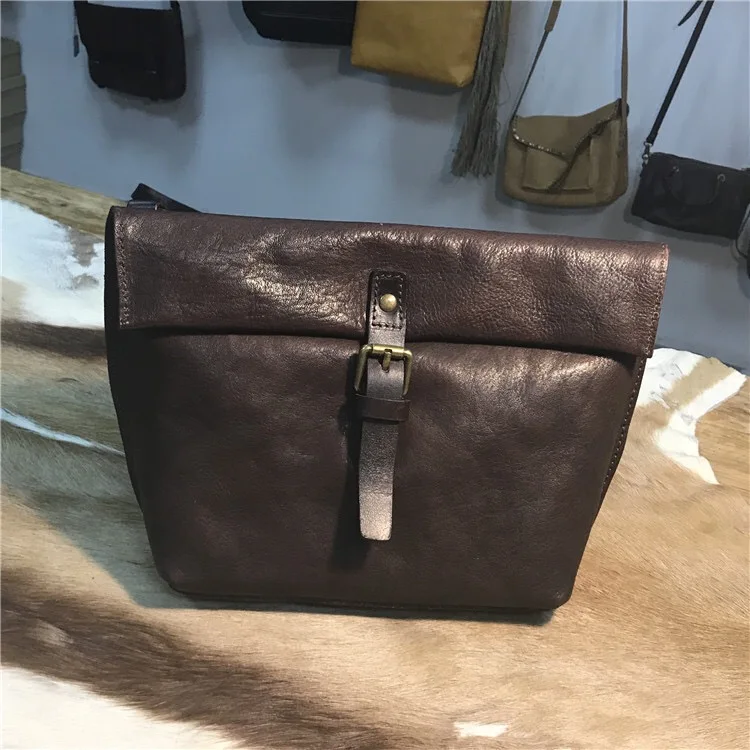 

2018 women bag genuine leather retro small female crossbody bags saddle