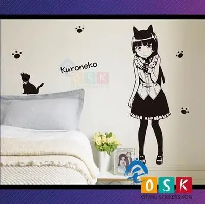 

Pegatina Anime Cartoon Car Sticker kuroneko Ore no Imouto ga Konna ni Kawaii wake ga Nai Portable Vinyl Wall Sticker Decal Decor