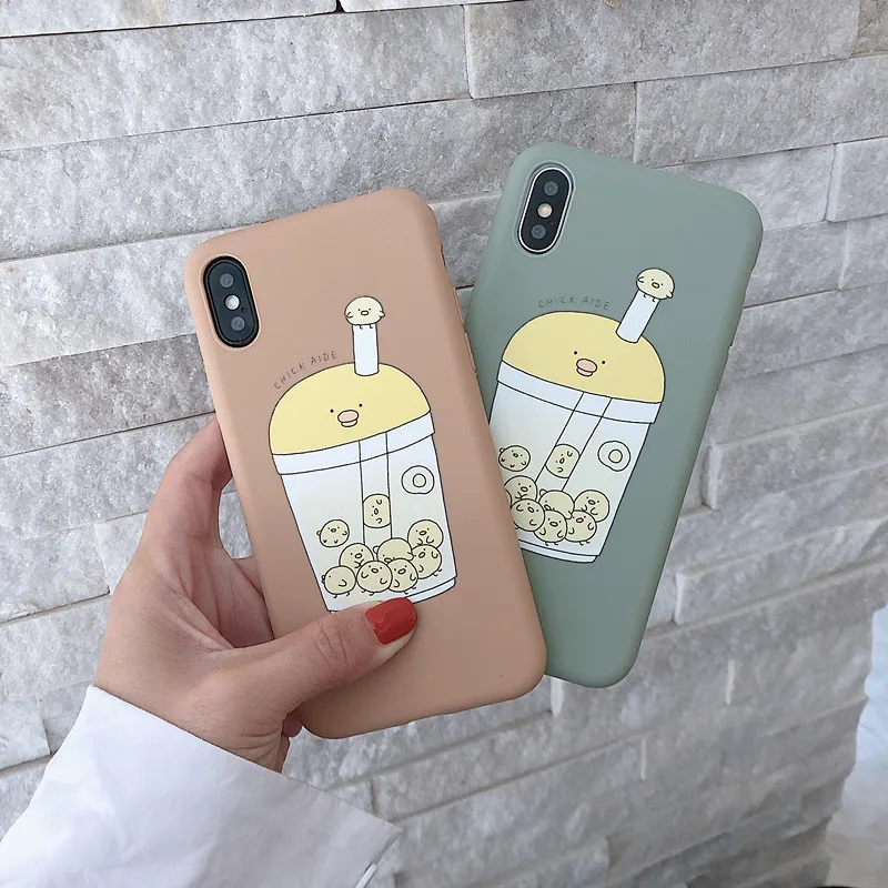 

BONVAN For iPhone X XR XS Max Case soft Cute Drink bottle Protection Back Funda For iPhone 6 6s 7 8 Plus Phone Cover Coque
