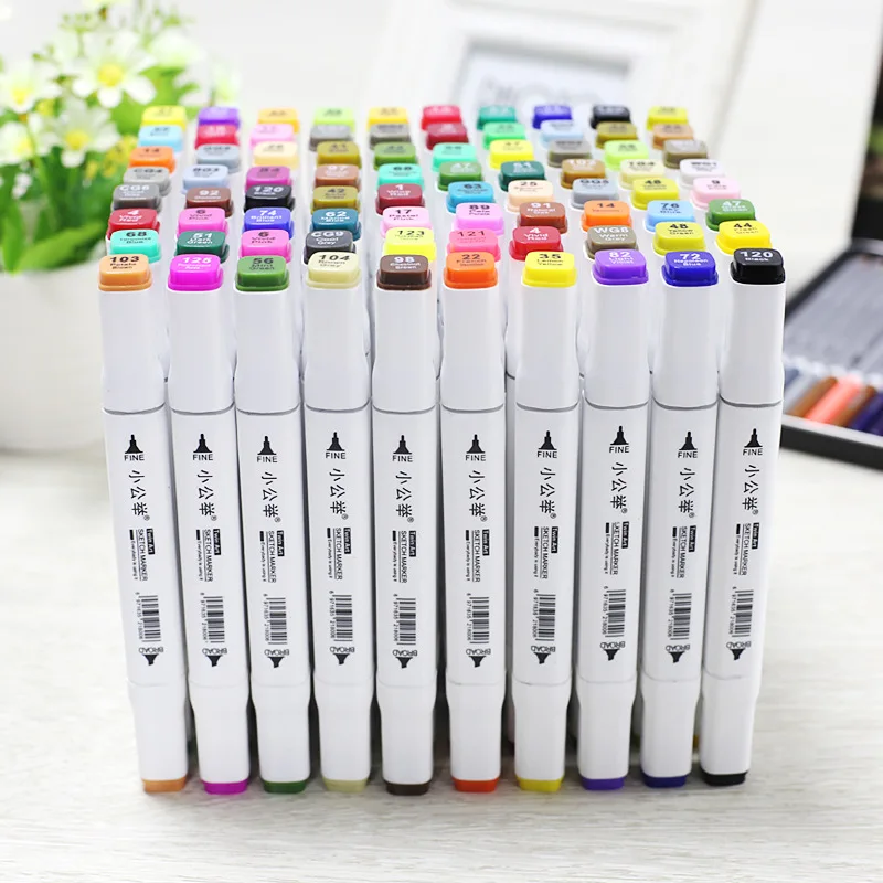 

Dual-head Alcohol Oil Mark Pen Students Use Hand Painting Design Set Brush for Animation