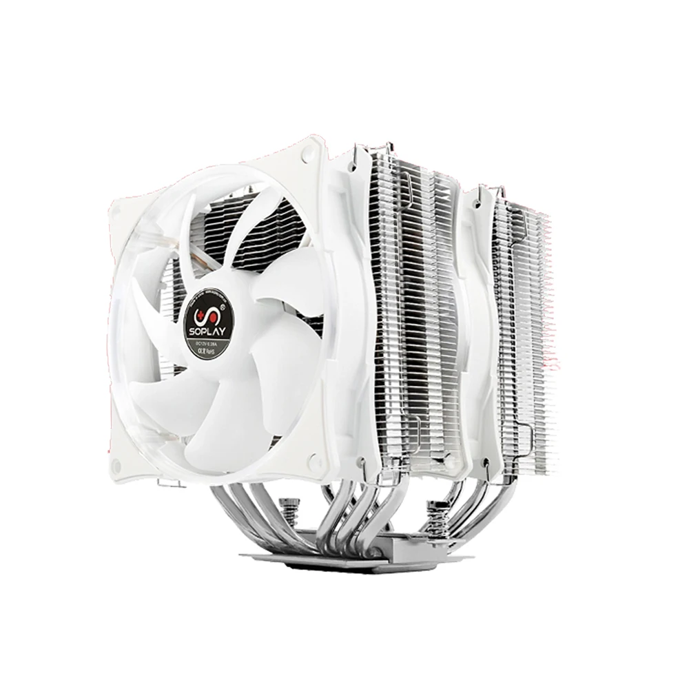 SOPLAY V587 радиатора комплект из двух башня 6 Медь трубы AMD/Intel кулер компьютера Процессор охлаждающий вентилятор Поддержка Intel LGA 1150/1155/1156/2011 AMD