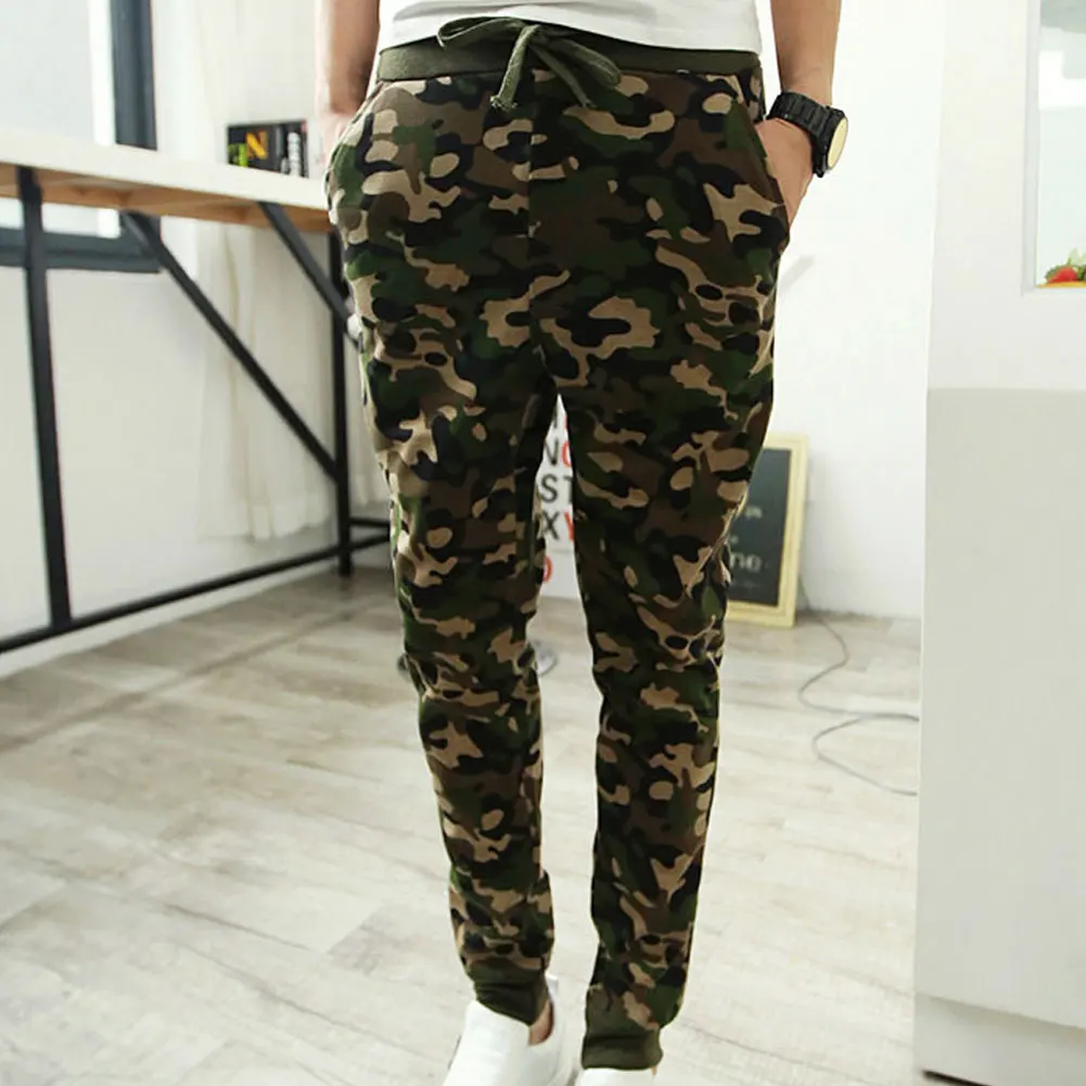 

Men's Fashion Camouflage Pants Hip Hop Trousers Male Camouflage Casual Loose Pencil Harem Pants