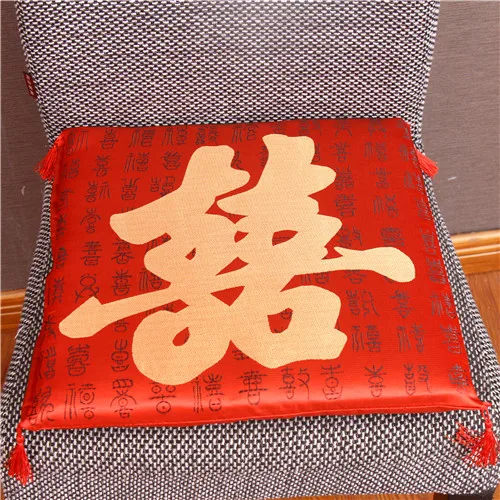 4 шт./лот моющееся сиденье, подушка в китайском стиле, для свадебного торжества, 43*43 см, подушка для стульев, домашний декор, диван, смешанная красная Свадебная подушка для сиденья - Цвет: 9