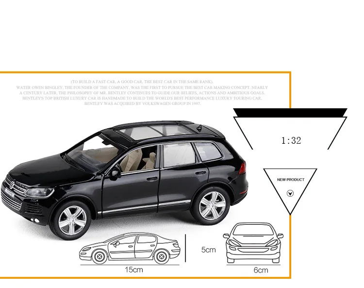 1:32 TOUAREG Моделирование игрушечных автомобилей модель сплава оттягивание детские игрушки Подлинная коллекция лицензии подарок внедорожник дети
