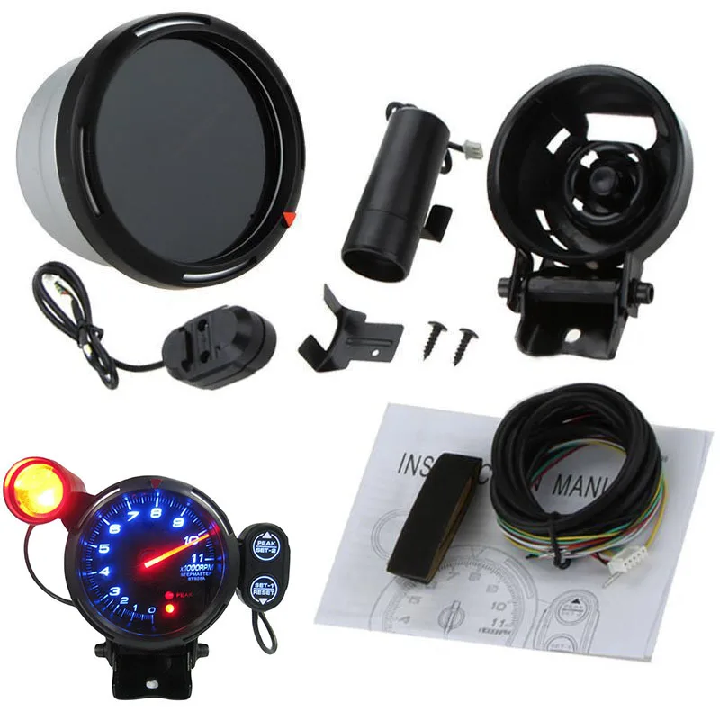 

Auto Replacement Parts 3.5" 0-11000RPM Car Tachometer Tacho Gauge Kit Blue LED With Shift Light
