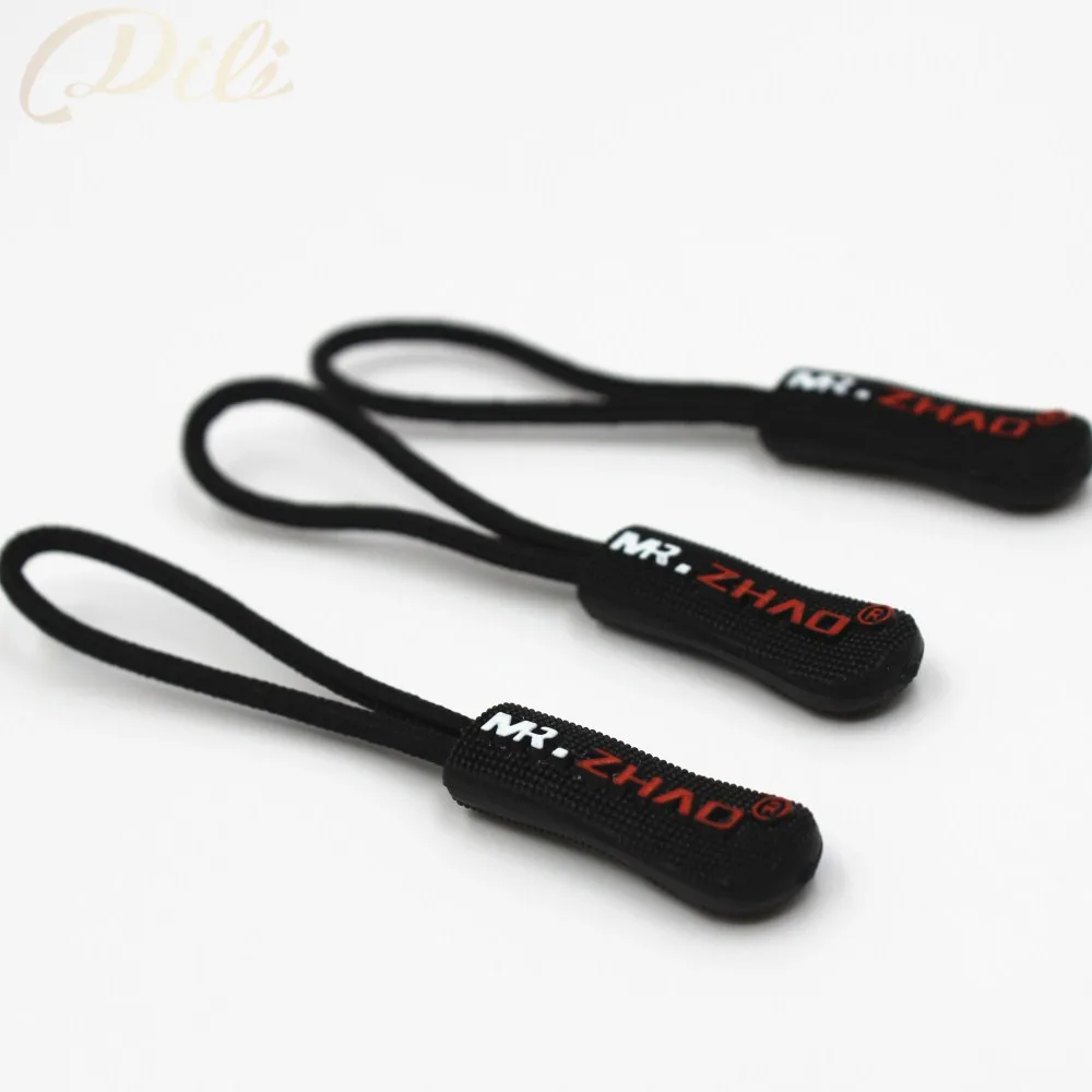 Zipper Pullers 500pcs PVC zipper pull cord zipper head pull puller end fit rope tag fixer zip cord mix color for garment bags