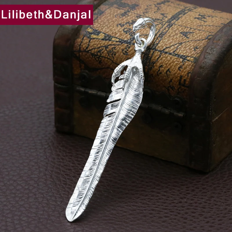 

Men Women Pendant 100% Real 925 sterling silver Eagle Claw Feather Necklace Pendant Christmas Gift fine jewelry Making FP6