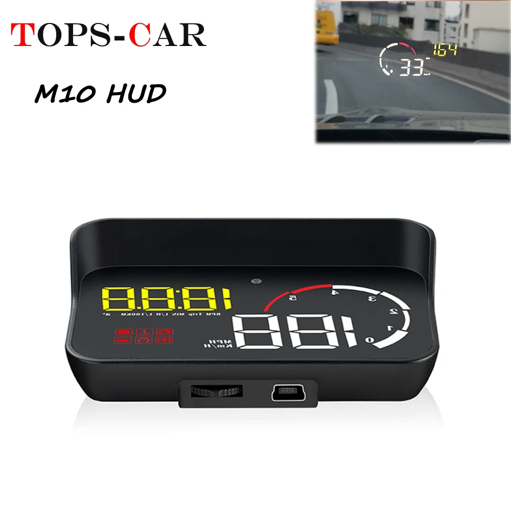 

2019 New Car HUD Display M10 Better Than A100S Head Up Display OBD2 Overspeed Warning Auto Electronic Water Temperature