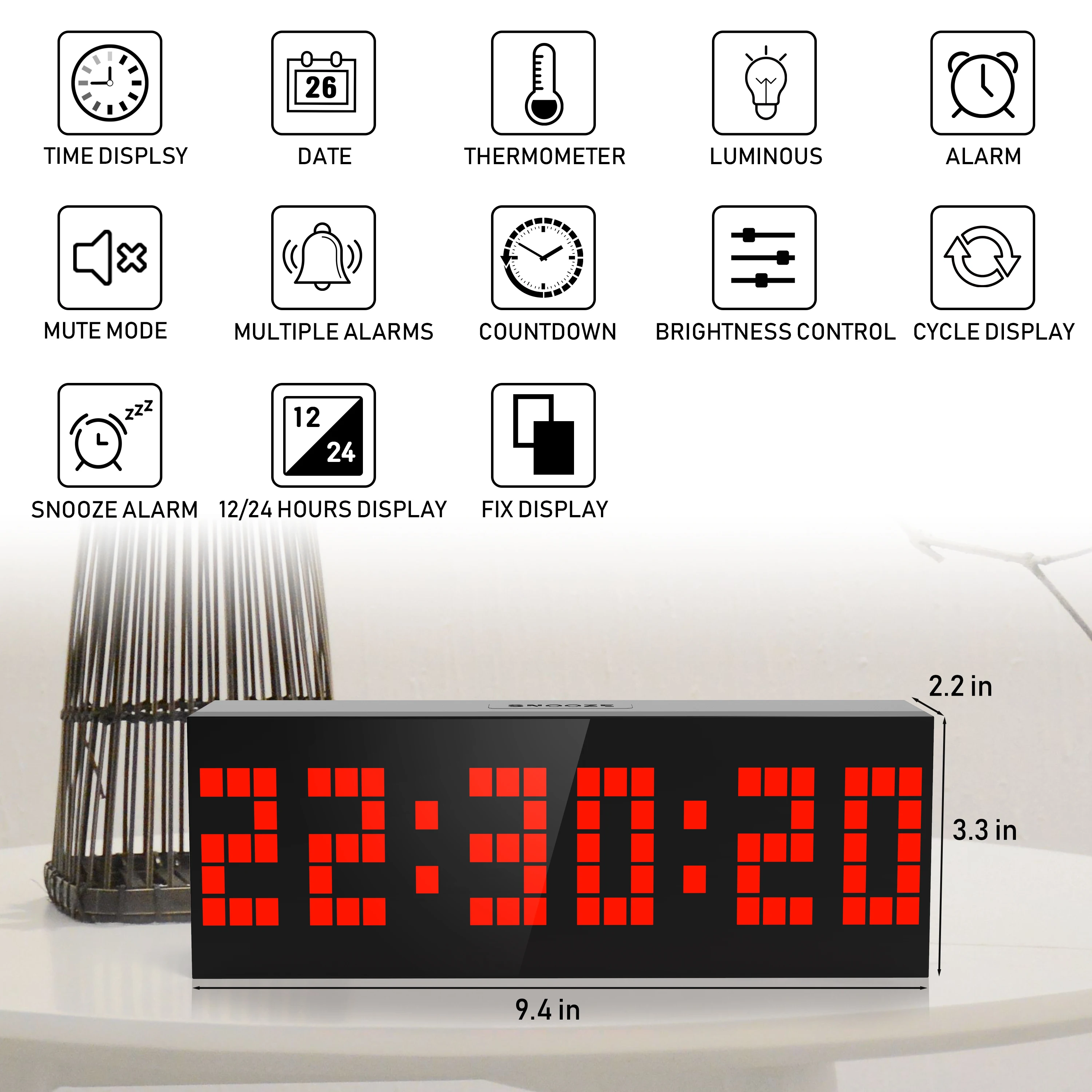 KOSDA 6 цифр настольные часы дисплей обратного отсчета повтора Календарь Лучший подарок для детей в спальне и стол Заводские часы