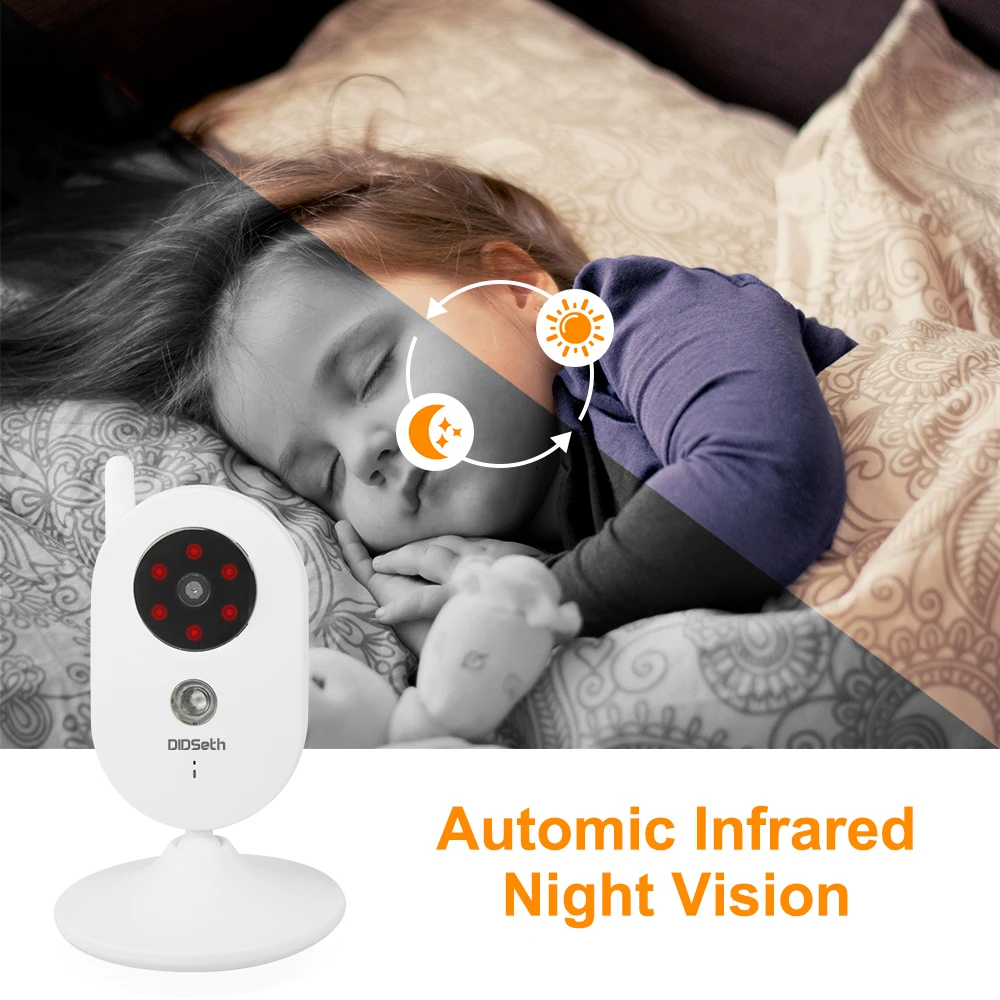 3," ЖК-экран, беспроводной видео-монитор для младенца, температура, двухсторонняя аудио-связь, инфракрасная камера ночного видения, камера видеонаблюдения