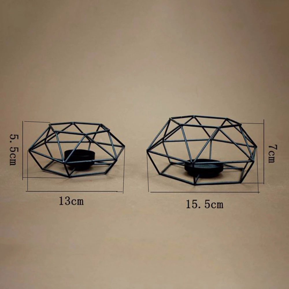 Peandim геометрические маленькие подсвечники настольные Aritist ремесло черный металлический провод домашний декоративный подсвечник подарок на день Святого Валентина