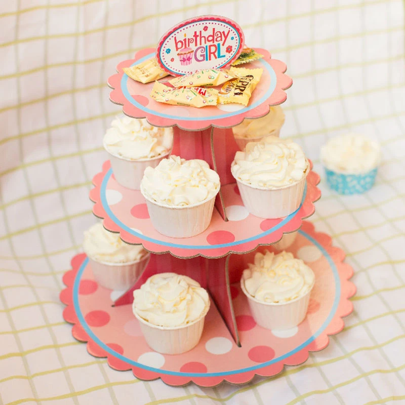 ペーパーカップケーキスタンド3層30センチ高さ女の子 男の子誕生日調理ディスプレイトレイベーキング ペストリーツールmuffinデザートデコレータ Boy Birthday Paper Cupcake Standbirthday Girl Decoration Aliexpress
