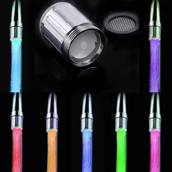 

3 Styles LED Light Change Shower Water Tap Temperature Sensor Water Stream Mini Faucet Glow Shower Kitchen Bathroom Accessories